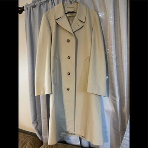 Tan London Fog trench coat with removable liner.